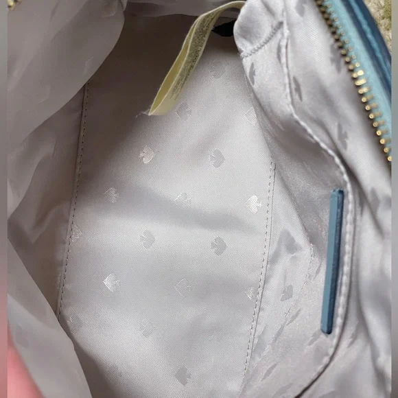 Kate Spade Baby Blue Reiley Medium Dome Saffiano Leather Satchel Crossbody Bag - Picture 13 of 16